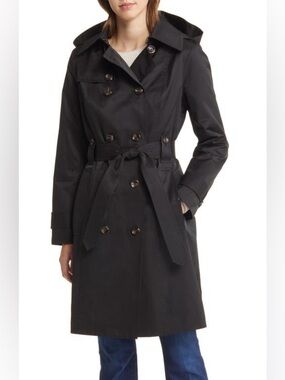 London Fog Black Heritage Trench (3 in 1), size XL